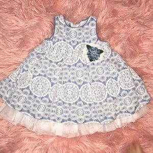 Pippa & Julie Blue & White Lace Dress